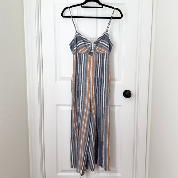 BCBGeneration Pants - Women BCBGeneration Ruched Culotte Jumpsuit in Blue Multi Size Small